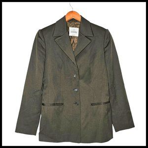 Trussardi‎ Collection Green 100% Virgin Wool Jacket Blazer size 40 M Medium